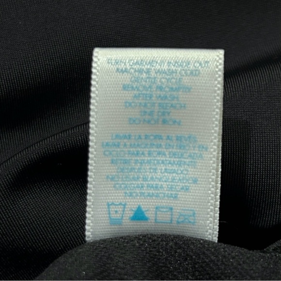 TROPICAL ESCAPE Black Tankini Swim Top sz 10 Racerback Removable Cup Pads - Picture 7 of 7